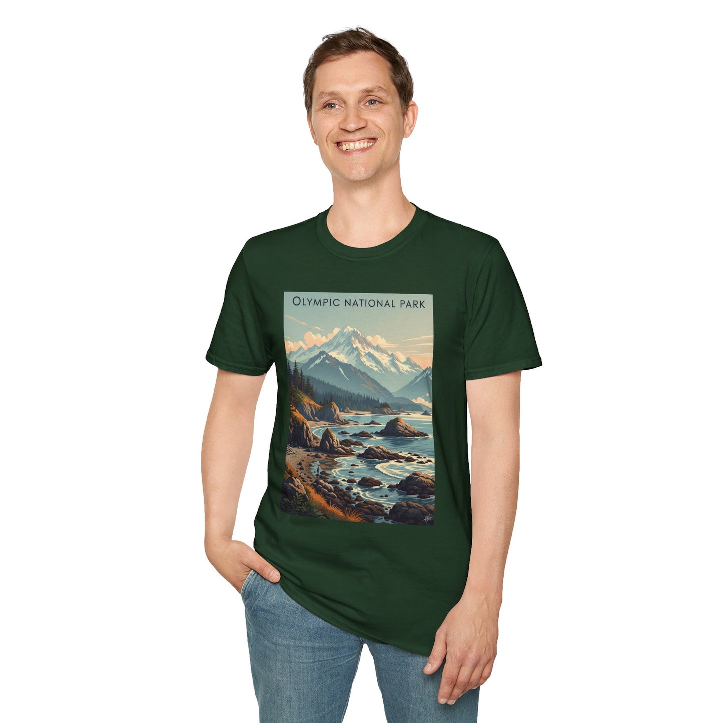 Olympic National Park Unisex T-Shirt, Adventure Wear, Gift for Hikers, Art Lovers, Travel Enthusiasts
