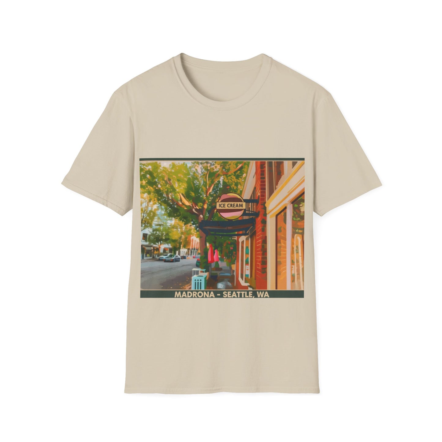 Vintage Street Scene Unisex T-Shirt | Casual Wear, Summer Outfits, Gift for Travelers, Graphic Tee, Street Art Style