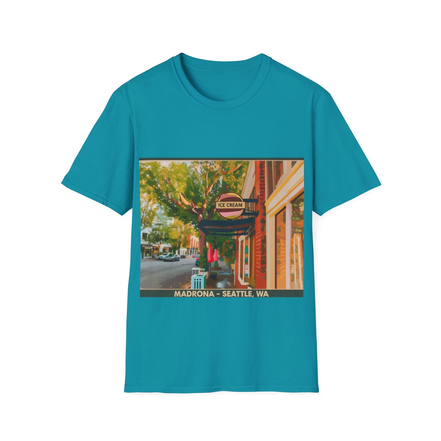 Vintage Street Scene Unisex T-Shirt | Casual Wear, Summer Outfits, Gift for Travelers, Graphic Tee, Street Art Style