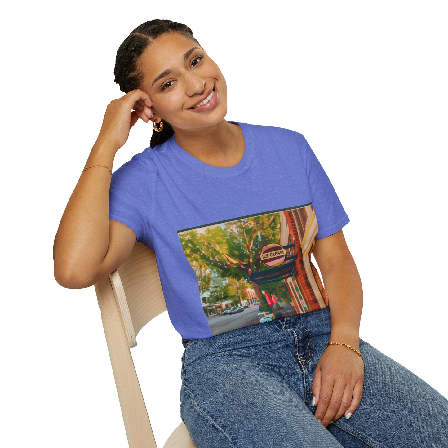 Vintage Street Scene Unisex T-Shirt | Casual Wear, Summer Outfits, Gift for Travelers, Graphic Tee, Street Art Style