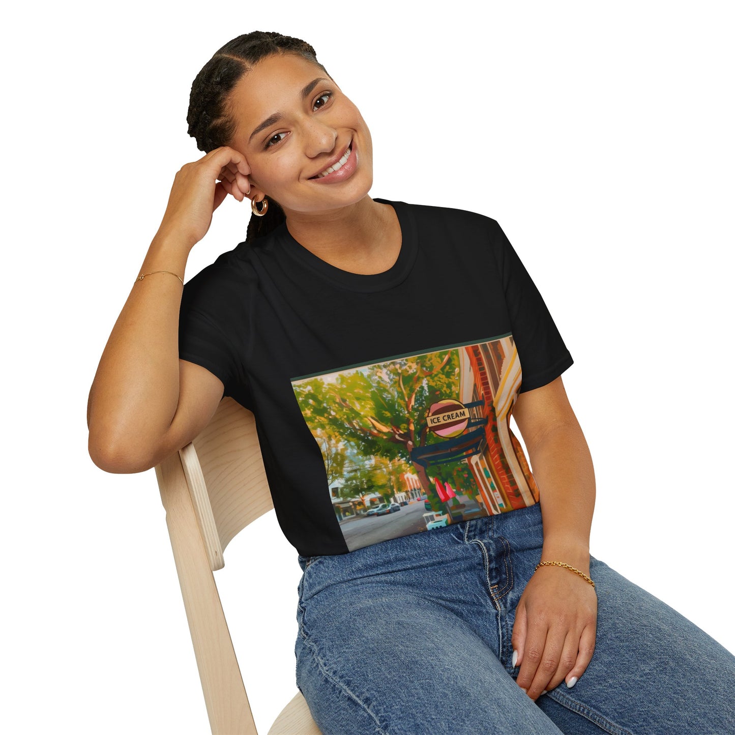 Vintage Street Scene Unisex T-Shirt | Casual Wear, Summer Outfits, Gift for Travelers, Graphic Tee, Street Art Style