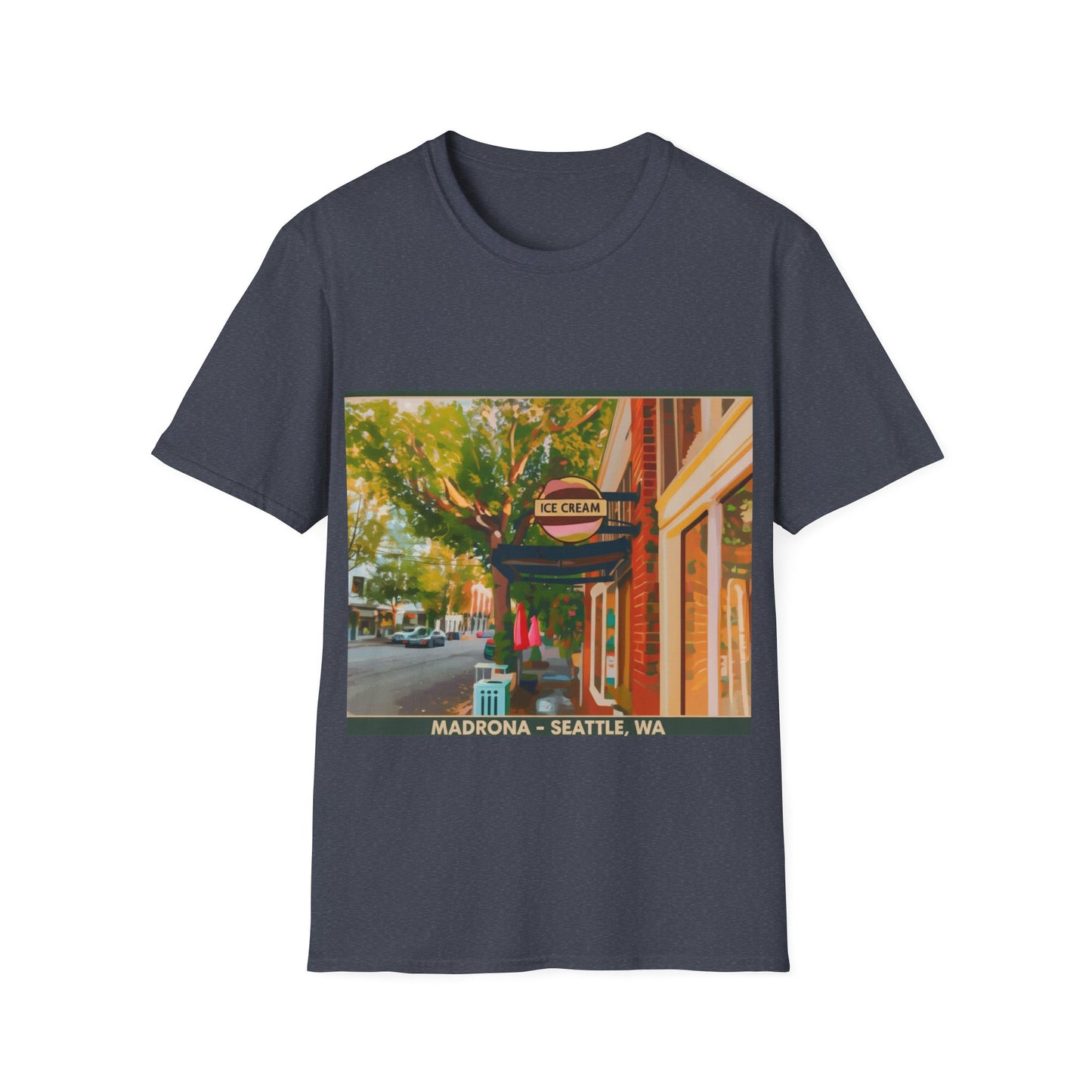 Vintage Street Scene Unisex T-Shirt | Casual Wear, Summer Outfits, Gift for Travelers, Graphic Tee, Street Art Style