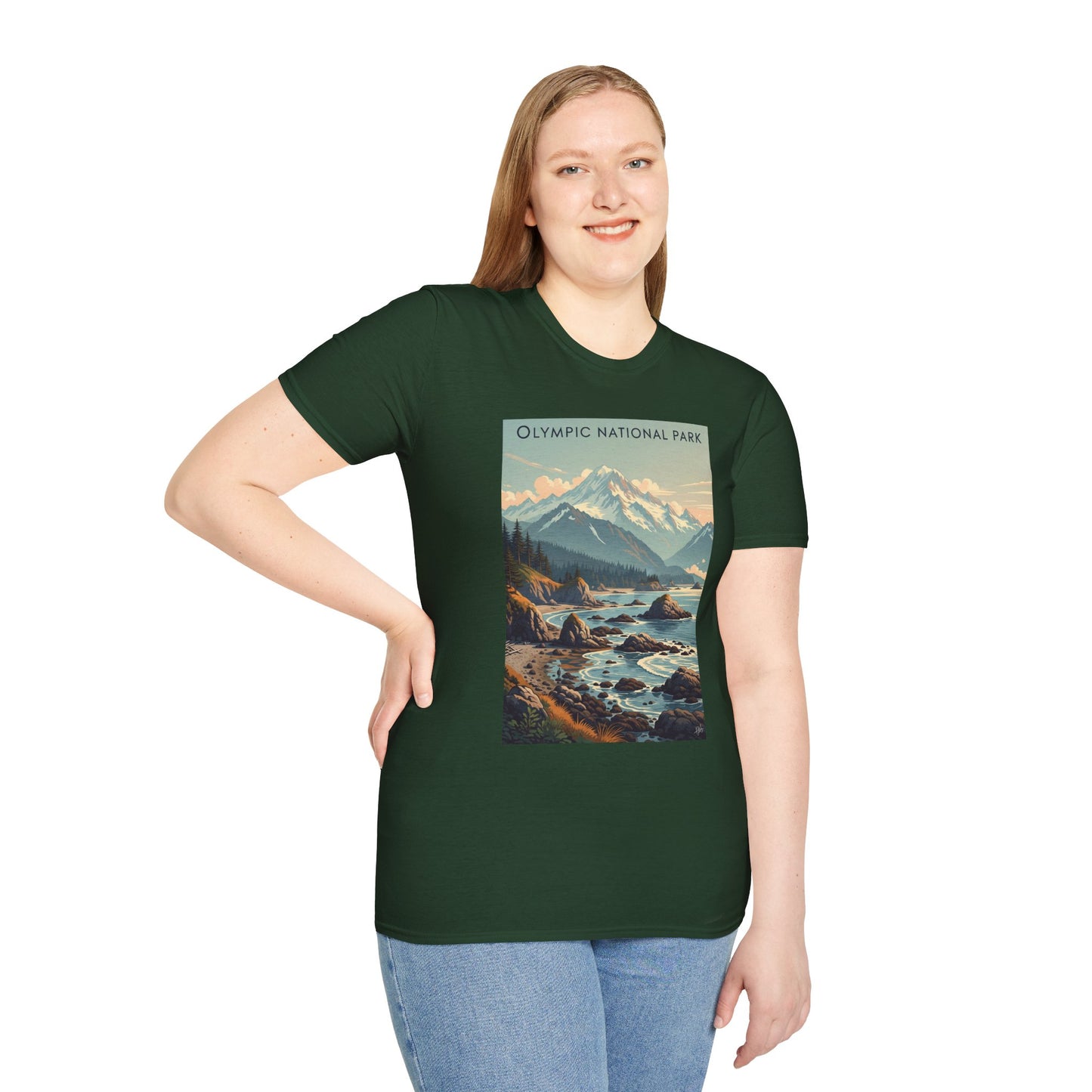 Olympic National Park Unisex T-Shirt, Adventure Wear, Gift for Hikers, Art Lovers, Travel Enthusiasts