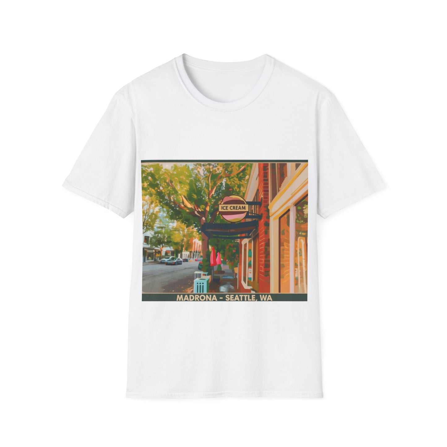 Vintage Street Scene Unisex T-Shirt | Casual Wear, Summer Outfits, Gift for Travelers, Graphic Tee, Street Art Style