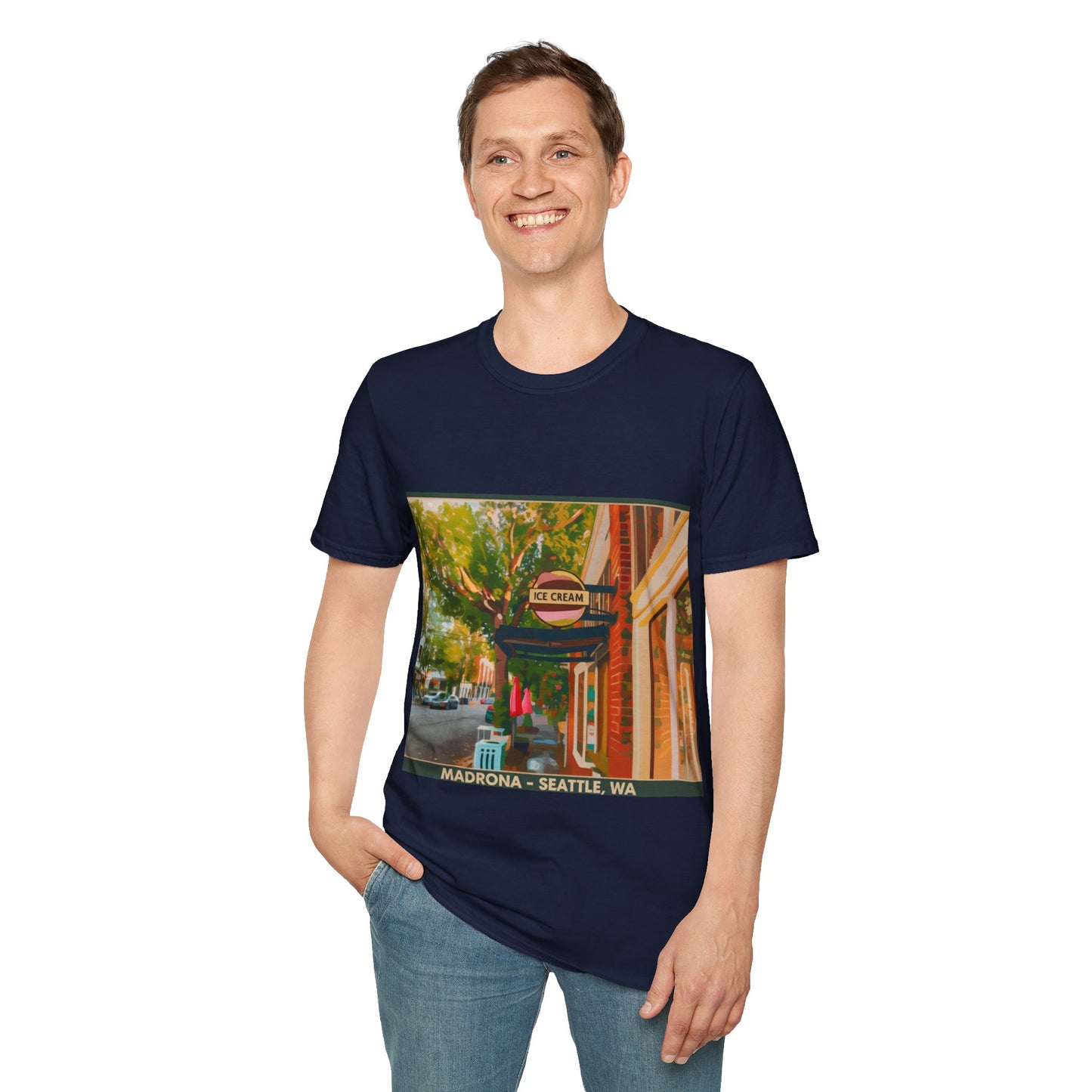 Vintage Street Scene Unisex T-Shirt | Casual Wear, Summer Outfits, Gift for Travelers, Graphic Tee, Street Art Style