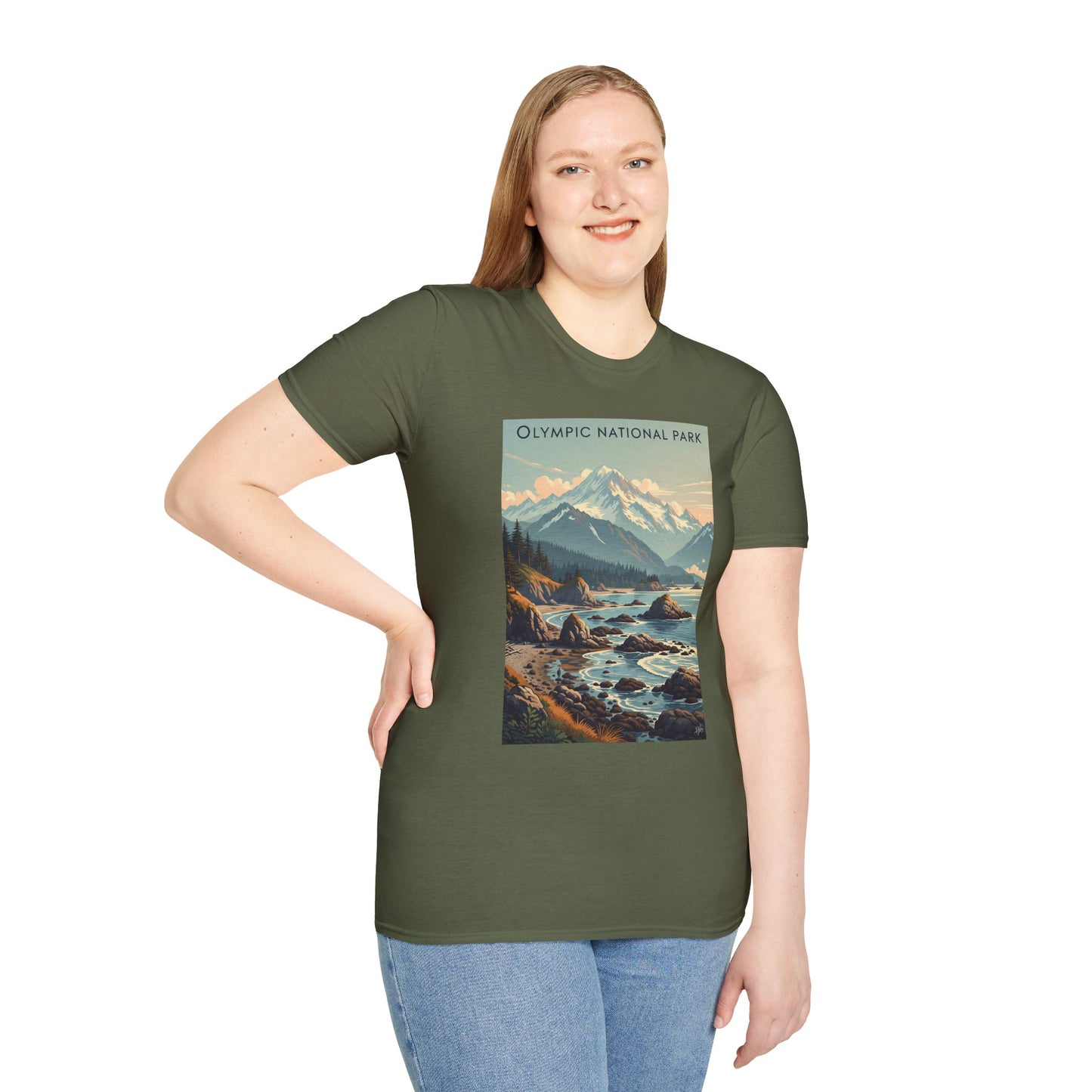 Olympic National Park Unisex T-Shirt, Adventure Wear, Gift for Hikers, Art Lovers, Travel Enthusiasts