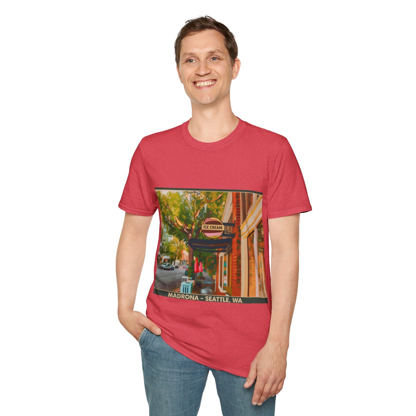 Vintage Street Scene Unisex T-Shirt | Casual Wear, Summer Outfits, Gift for Travelers, Graphic Tee, Street Art Style