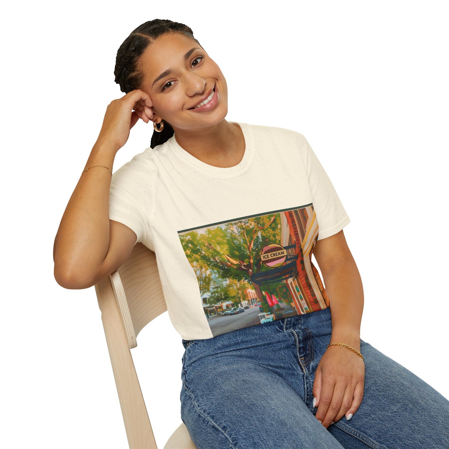 Vintage Street Scene Unisex T-Shirt | Casual Wear, Summer Outfits, Gift for Travelers, Graphic Tee, Street Art Style