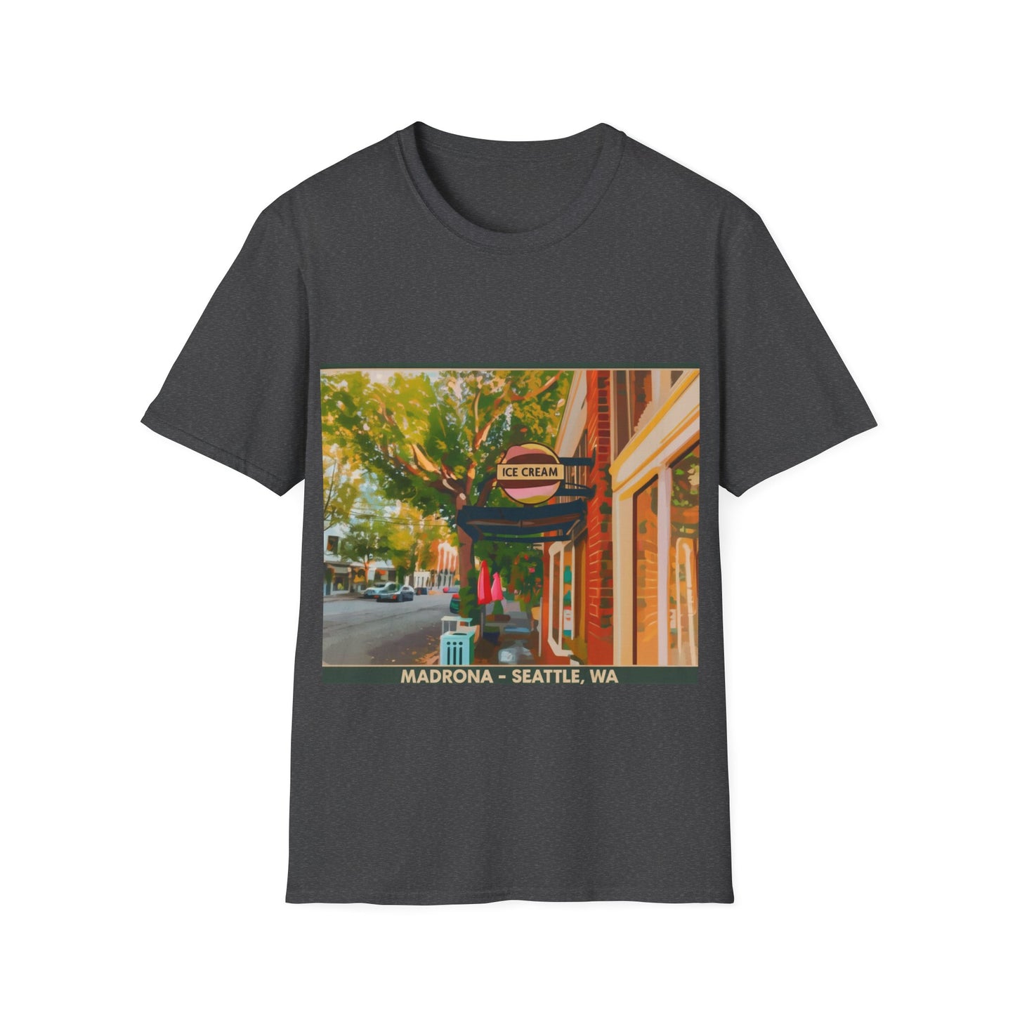 Vintage Street Scene Unisex T-Shirt | Casual Wear, Summer Outfits, Gift for Travelers, Graphic Tee, Street Art Style
