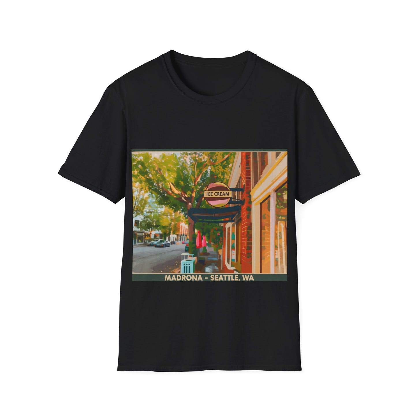 Vintage Street Scene Unisex T-Shirt | Casual Wear, Summer Outfits, Gift for Travelers, Graphic Tee, Street Art Style