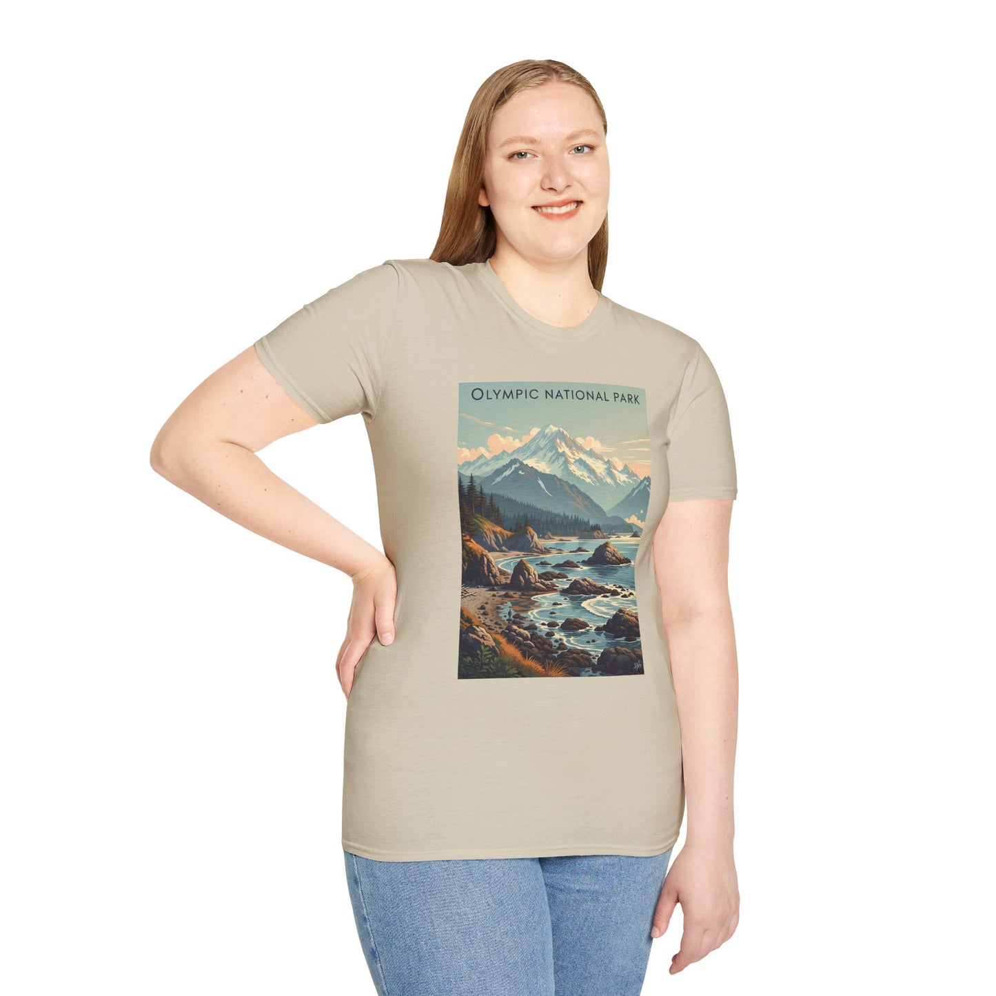 Olympic National Park Unisex T-Shirt, Adventure Wear, Gift for Hikers, Art Lovers, Travel Enthusiasts