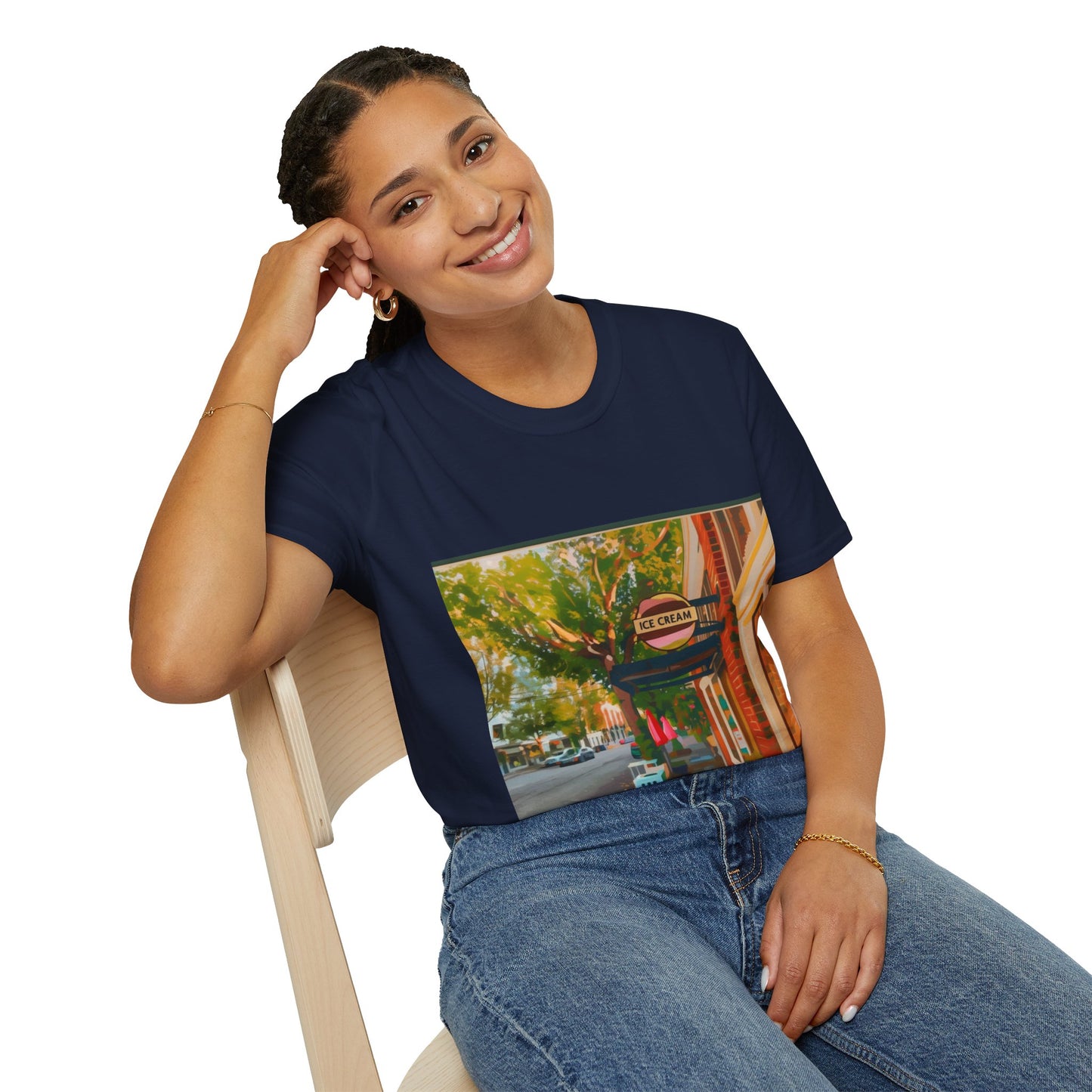 Vintage Street Scene Unisex T-Shirt | Casual Wear, Summer Outfits, Gift for Travelers, Graphic Tee, Street Art Style