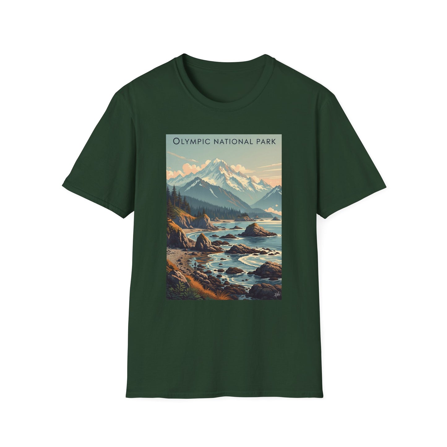 Olympic National Park Unisex T-Shirt, Adventure Wear, Gift for Hikers, Art Lovers, Travel Enthusiasts