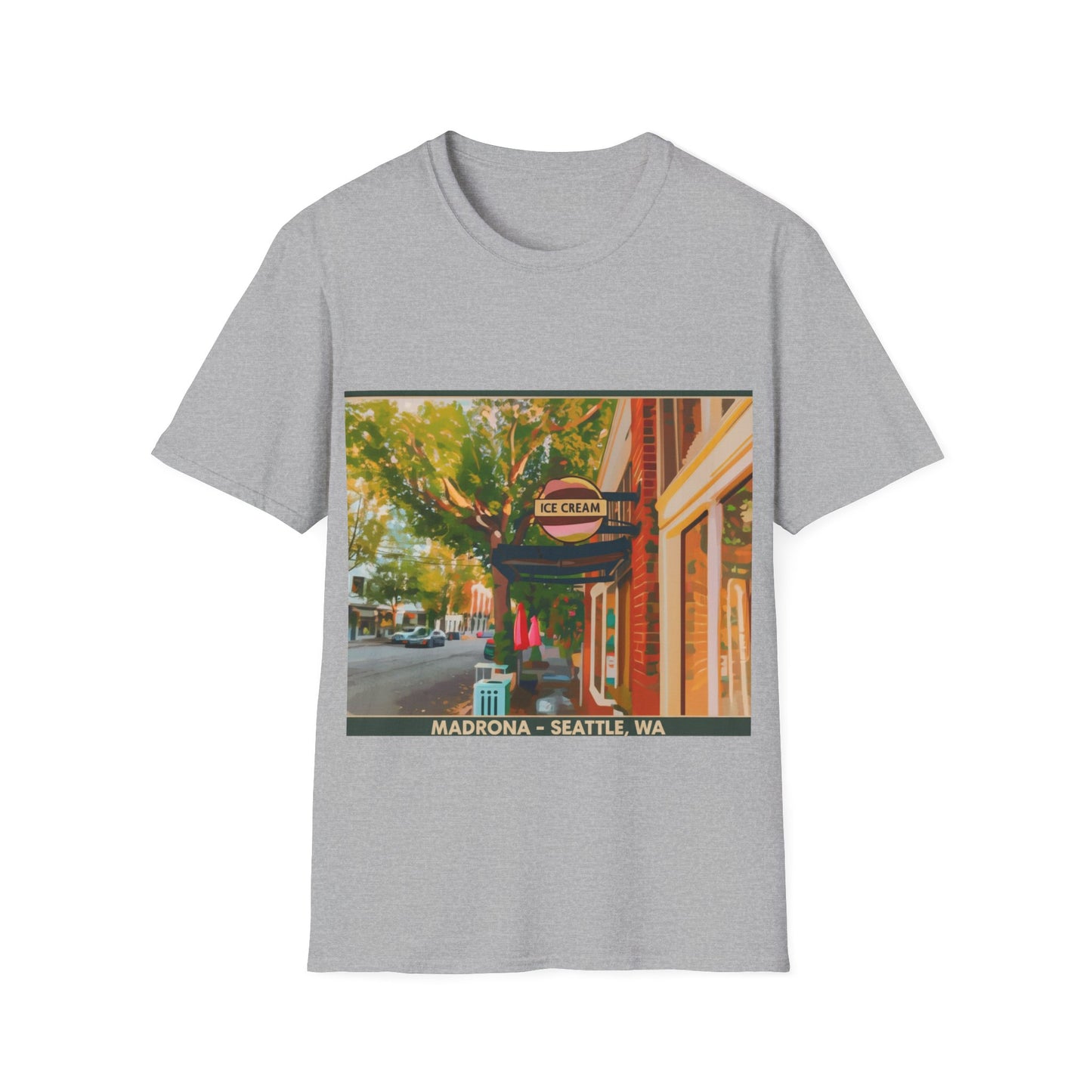 Vintage Street Scene Unisex T-Shirt | Casual Wear, Summer Outfits, Gift for Travelers, Graphic Tee, Street Art Style