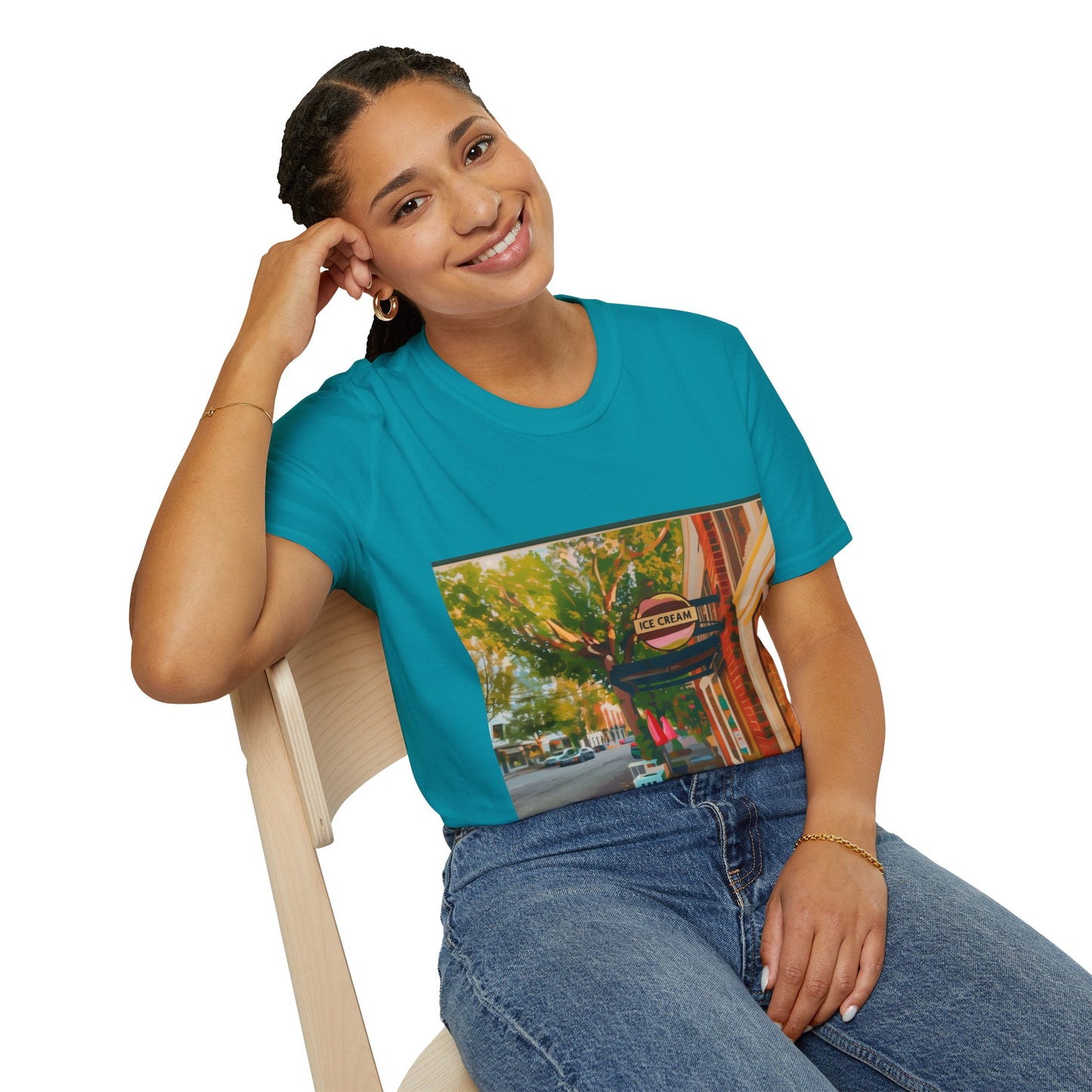 Vintage Street Scene Unisex T-Shirt | Casual Wear, Summer Outfits, Gift for Travelers, Graphic Tee, Street Art Style