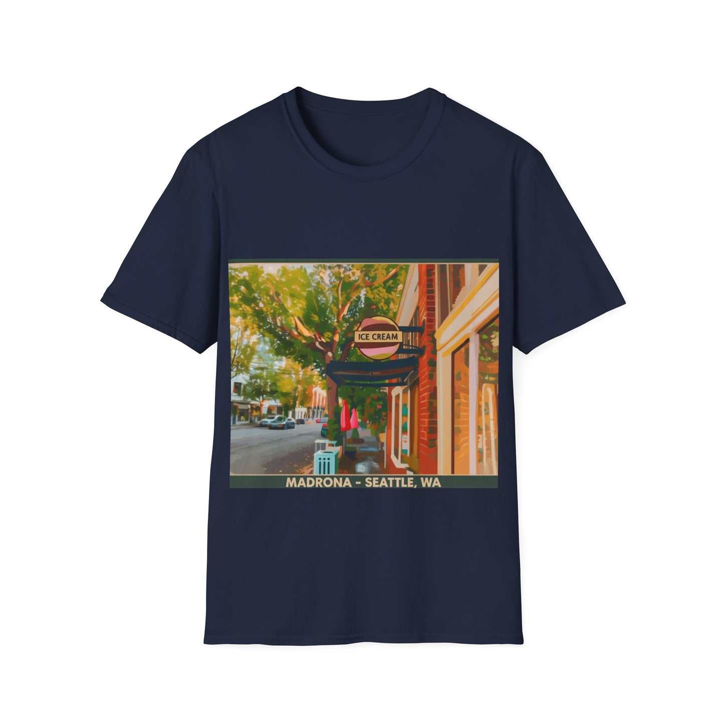 Vintage Street Scene Unisex T-Shirt | Casual Wear, Summer Outfits, Gift for Travelers, Graphic Tee, Street Art Style