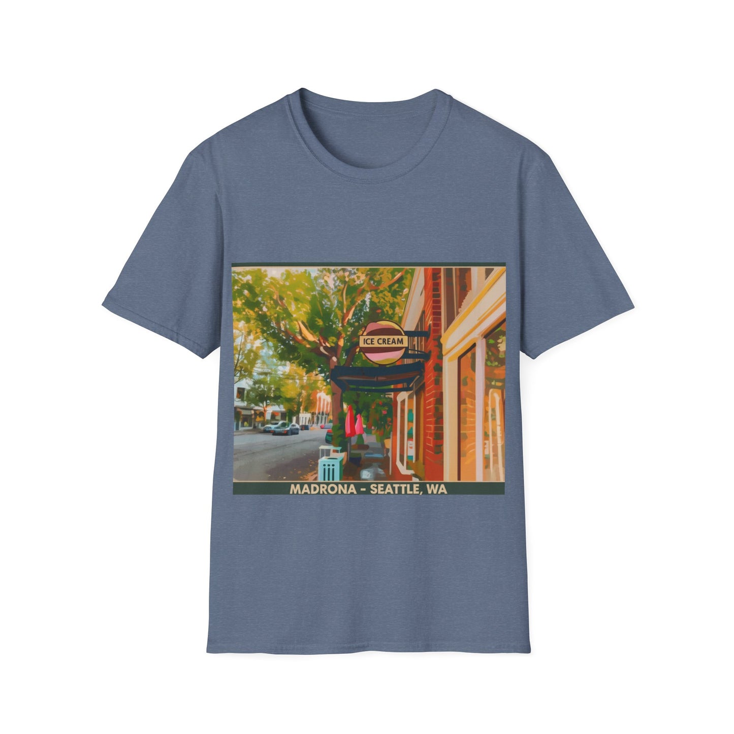 Vintage Street Scene Unisex T-Shirt | Casual Wear, Summer Outfits, Gift for Travelers, Graphic Tee, Street Art Style