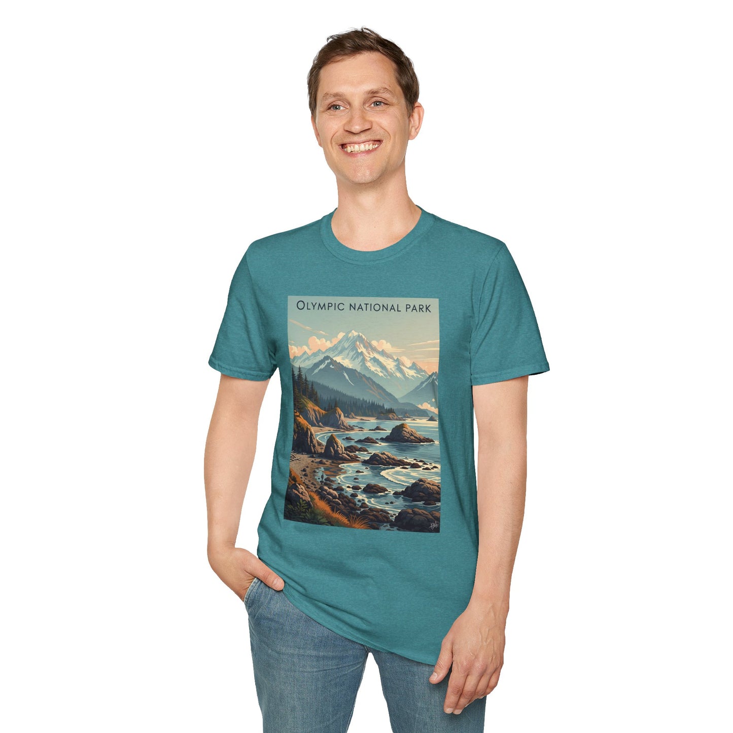 Olympic National Park Unisex T-Shirt, Adventure Wear, Gift for Hikers, Art Lovers, Travel Enthusiasts