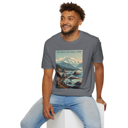 Olympic National Park Unisex T-Shirt, Adventure Wear, Gift for Hikers, Art Lovers, Travel Enthusiasts